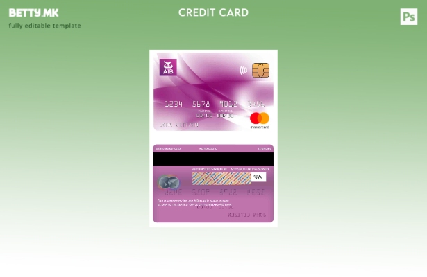 Модерен стил на Ирска AIB банка мастер картички шаблон